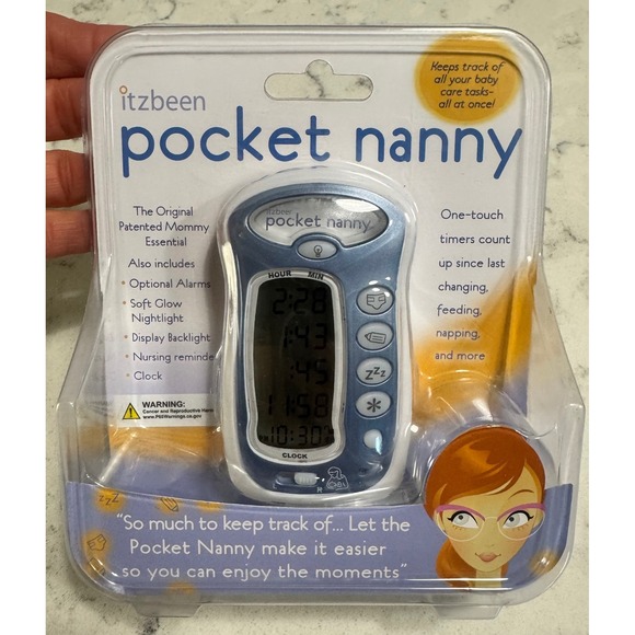 Itzbeen Pocket Nanny‎ Baby Care Feeding Timer Alarm Nursing Reminder NEW Blue - Picture 1 of 6